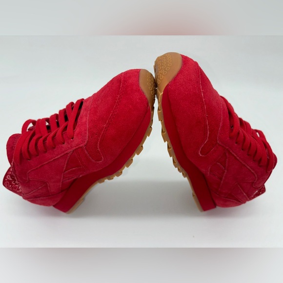 NWOT 26,5 cm Genuine suede red bright sneakers reebok EUR 41, M 8,5, W 9,5 - Picture 11 of 16